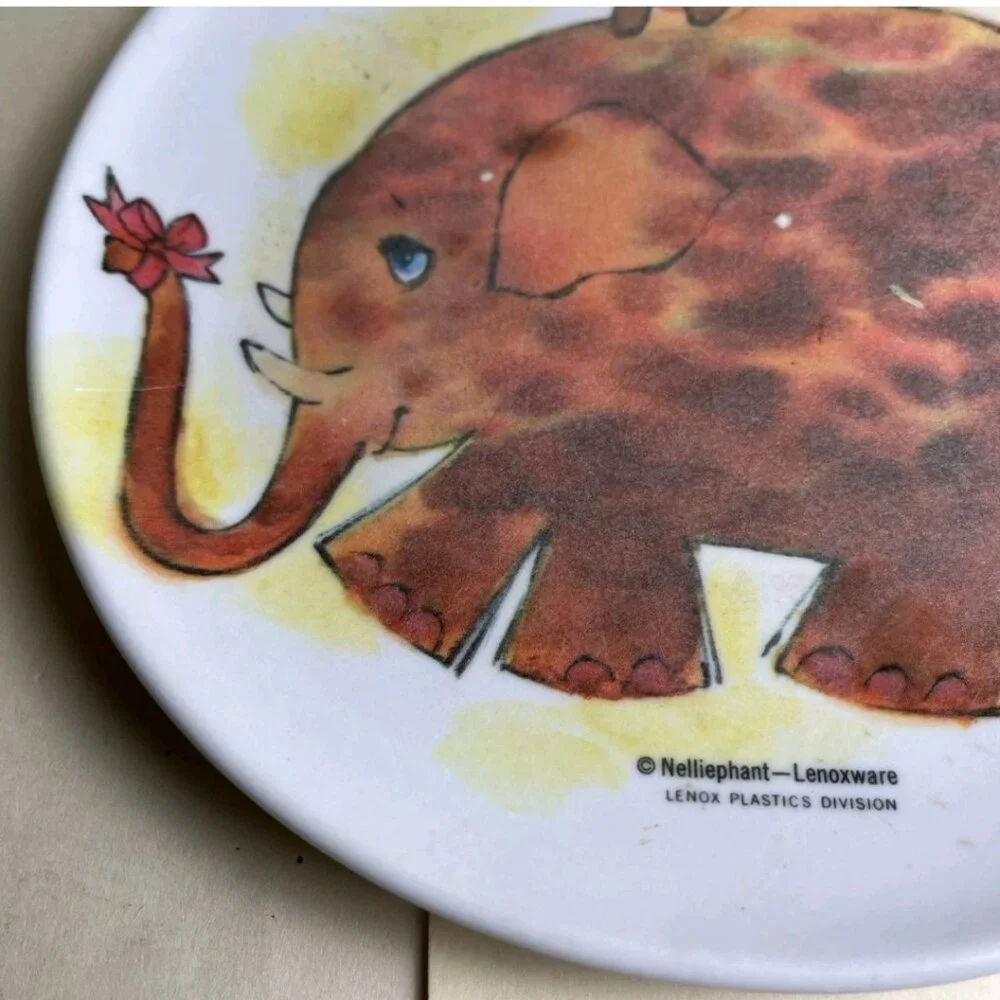 Vintage Lenoxware Nelliephant Elephant Melmac Child’s Plate 7.5”